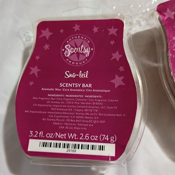 Scentsy Bar SNO-LEIL 3.2 oz Authentic(Set of 2) scented wax - Picture 2 of 3